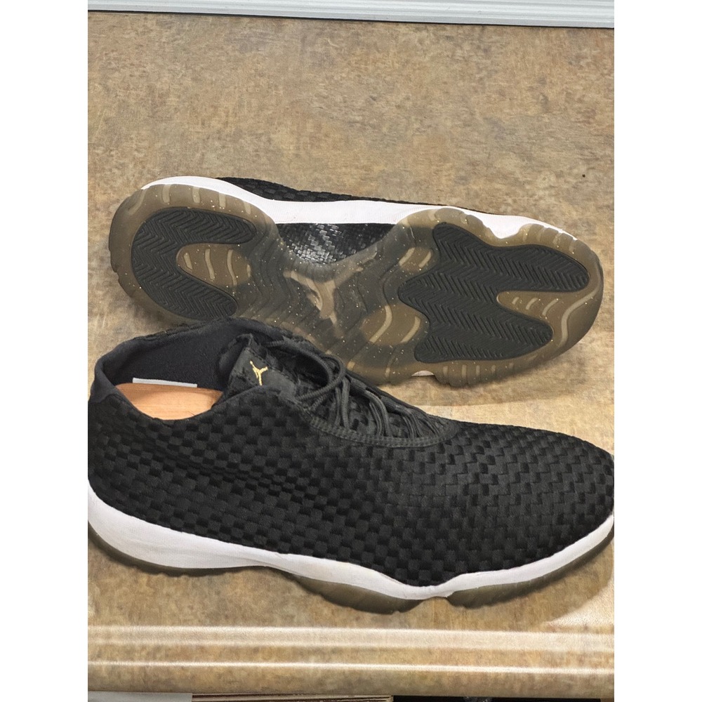 Jordan Future Basketball Sneakers Mens 13 Black Gold 656503-031 Woven Nike